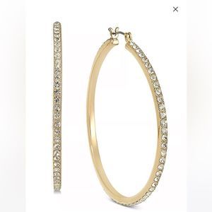 INC Gold-Tone Large Pavé Hoop Earrings